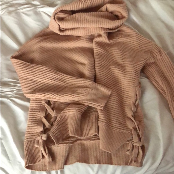 Shrinking Violet Sweaters - Light pink cowl neck sweater